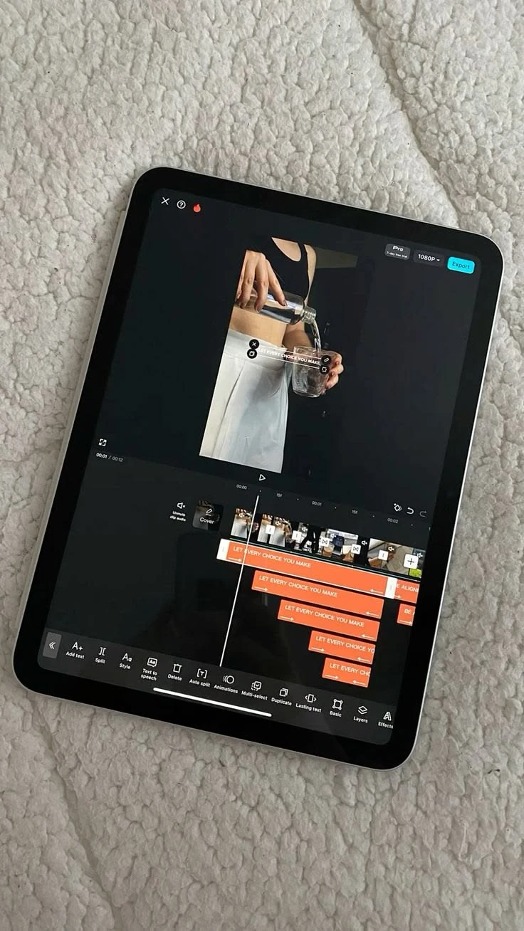 Edición de un video vertical en una tableta